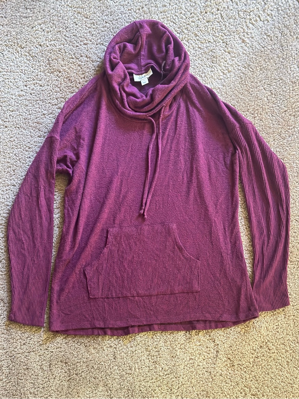 style & co Cozy Burgundy Cowl Neck Sweater Women’s SIZE S